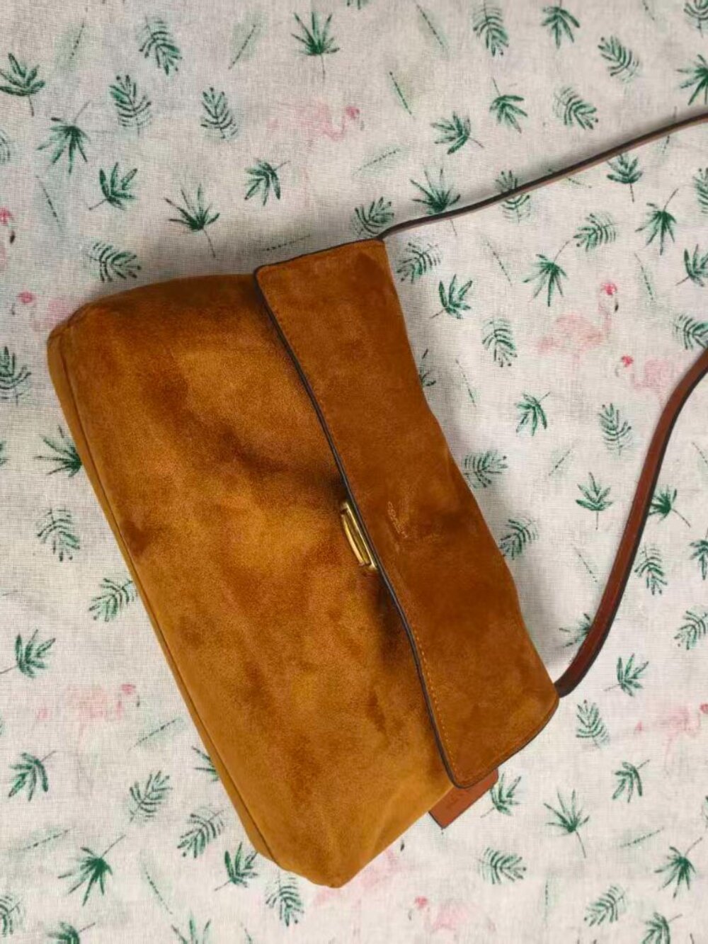 COACH Eliza Suede Flap Shoulder Bag, Brown - Picture 2 of 13